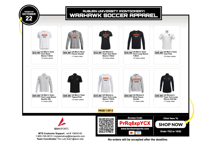 Women's Soccer Team gear is LIVE ‼️

Visit the link below to get your gear today ⬇️

📎 bit.ly/3J0b8w5

#WeAreAUM