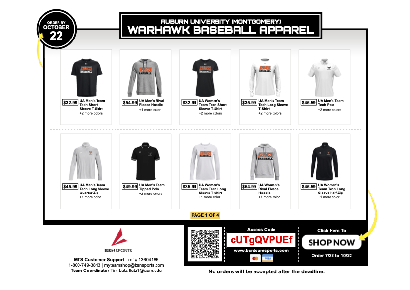 Baseball Team gear is LIVE ‼️

Visit the link below to get your gear today ⬇️

📎bit.ly/4ohW2SF

#WeAreAUM