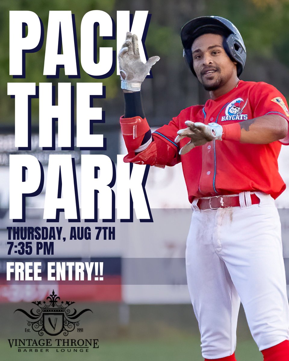 MORE FREE BASEBALL ⚾️

This Thursday is Vintage Throne Community Night, our third and final Pack the Park game of 2025! 

Come PACK the park as we take on Toronto at 7:35 pm! FREE ADMISSION!

📸 Bob Hurley 

#RollCats