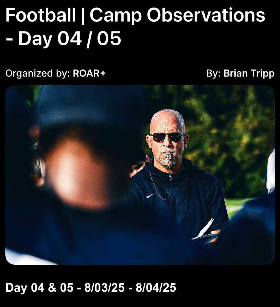 ROAR+ (@roarpluspsu) on Twitter photo The countdown to game day is on - but first, <a href="/BTrippTweets/">Brian Tripp</a> is updating <a href="/PennStateFball/">Penn State Football</a> fans live from camp.
Exclusively on Roar+ โ bit.ly/45ALLcR The countdown to game day is on - but first, <a href="/BTrippTweets/">Brian Tripp</a> is updating <a href="/PennStateFball/">Penn State Football</a> fans live from camp.
Exclusively on Roar+ โ bit.ly/45ALLcR