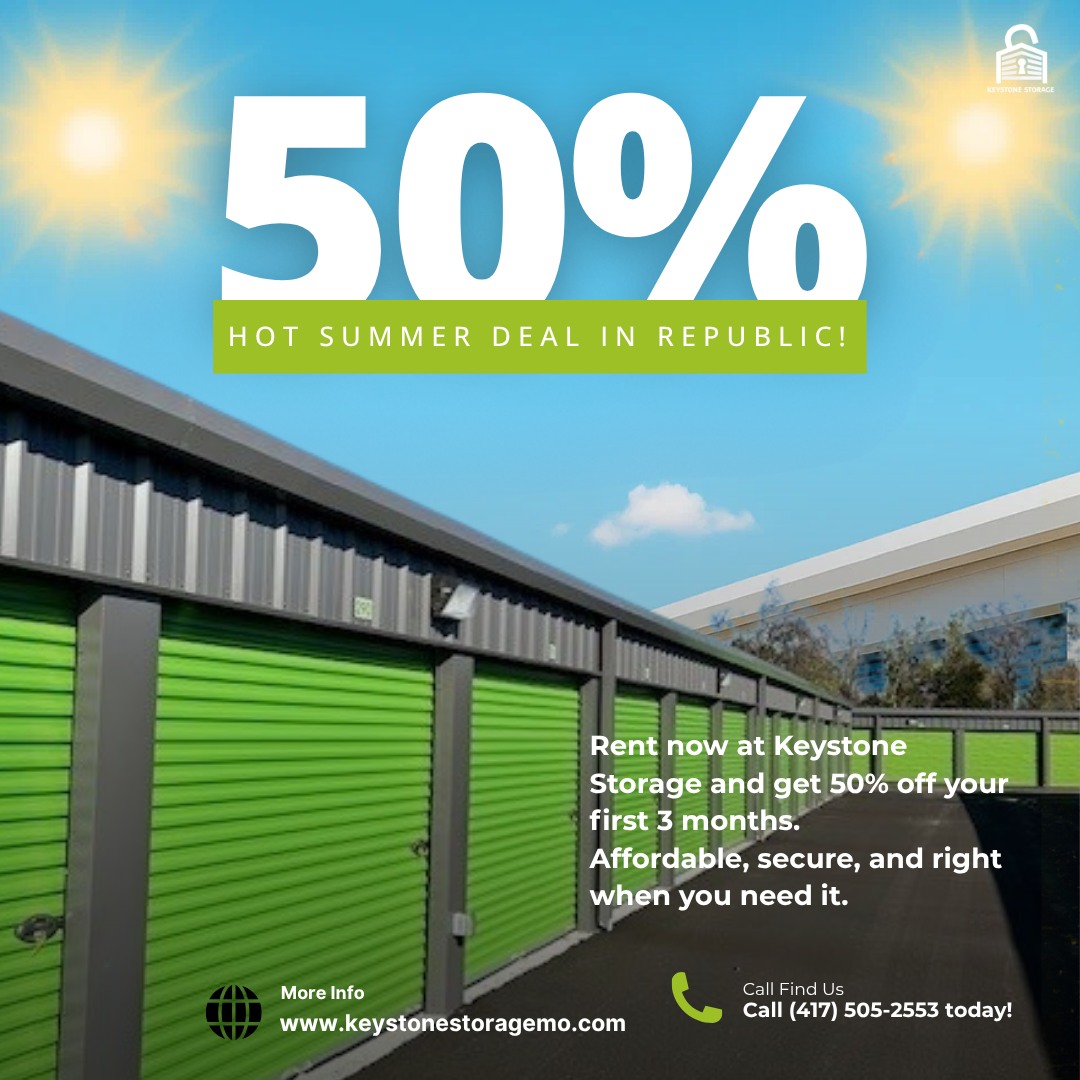 Keystonemo's tweet image. Check out our BRAND NEW climate-controlled &amp;amp; regular storage units in Republic, MO! 🤩 Get 1/2 OFF your first 3 months! 🤑 Sign up online, at the kiosk, or with Manager Shadd! 😊 Don&apos;t miss this limited-time deal! 📲 Call us at 417-505-2553 for details.
birdeye.cx/hjrbcm
