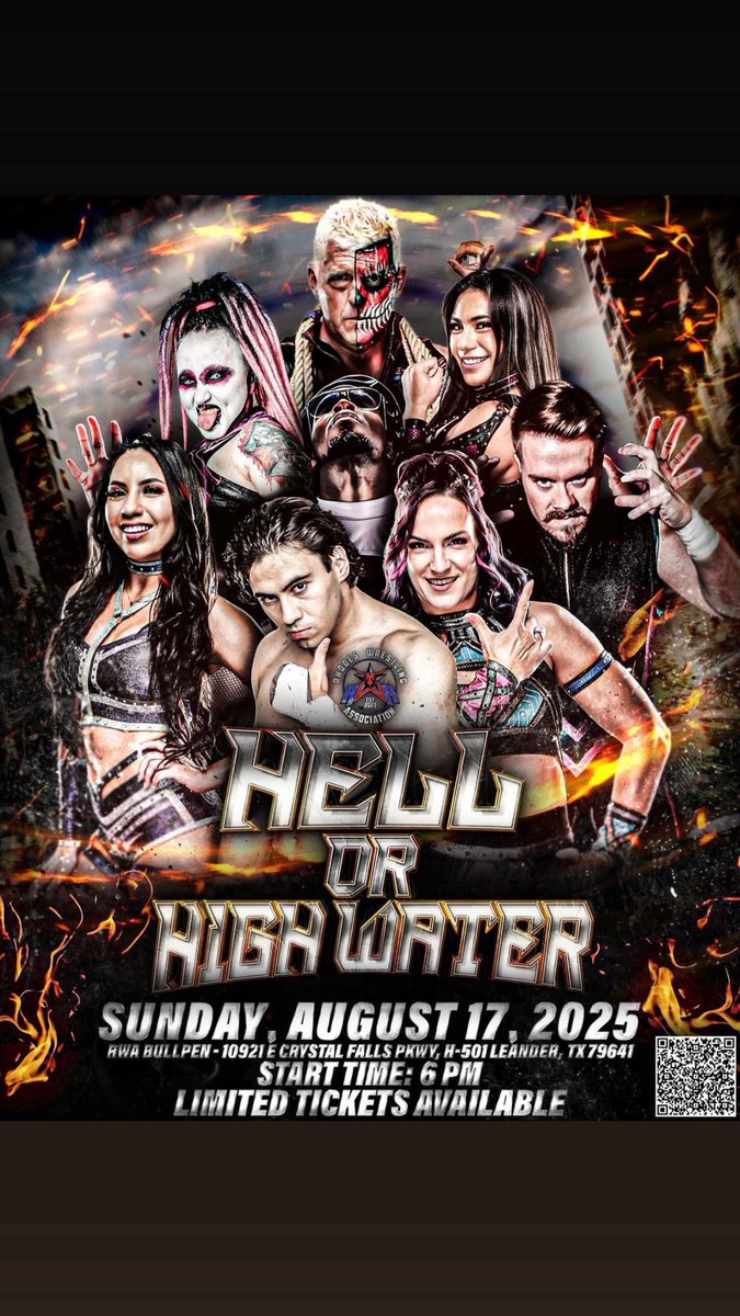 Dustin Rhodes (@dustinrhodes) on Twitter photo Huge show coming up at <a href="/RhodesWrestling/">Rhodes Wrestling Association</a>
#HellOrHighwater
August 17th in #LeanderTexas
Streaming live on TWITCH-m.twitch.tv/realrhodeswres…
Tickets still available here- Rwahellorhighwater.eventbrite.com
Come see the hottest Indy talent out there. My kids!
#RWA Huge show coming up at <a href="/RhodesWrestling/">Rhodes Wrestling Association</a>
#HellOrHighwater
August 17th in #LeanderTexas
Streaming live on TWITCH-m.twitch.tv/realrhodeswres…
Tickets still available here- Rwahellorhighwater.eventbrite.com
Come see the hottest Indy talent out there. My kids!
#RWA