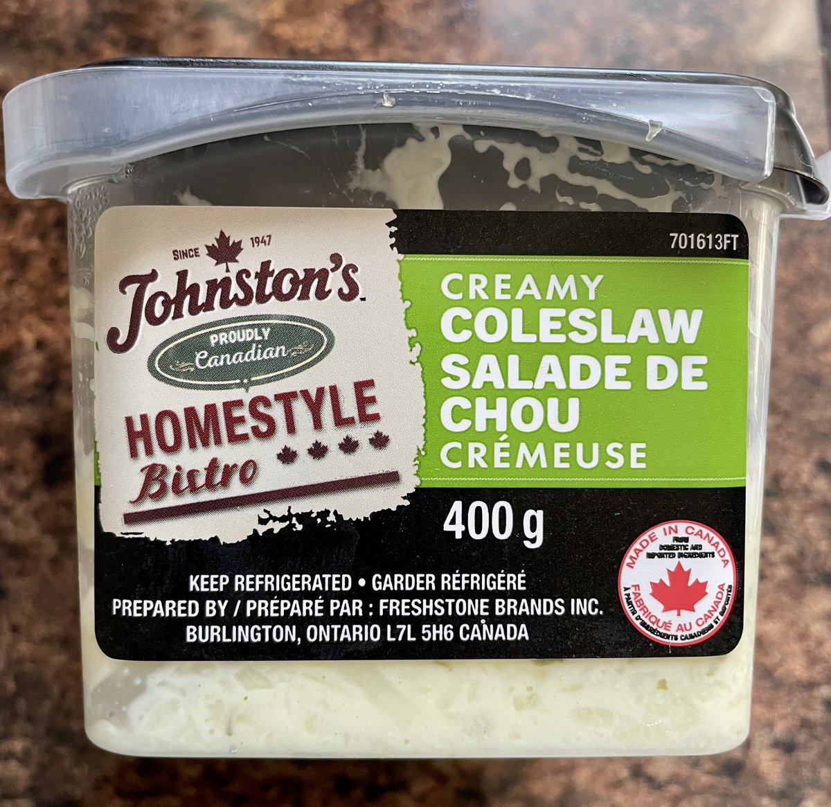 Startup Peel (@startup_peel) on Twitter photo Shoutout to a Gr8 #Canadian company! Looking for creamy coleslaw? Check out <a href="/FreshstoneBrand/">Freshstone Brands</a> Johnston’s Homestyle Bistro today! Strong competition for #KFC!!
#GiantTiger #BuyCanadian <a href="/ninatangri/">Nina Tangri</a> <a href="/fordnation/">Doug Ford</a> <a href="/rubysahotalib/">Ruby Sahota</a> <a href="/cityburlington/">City of Burlington</a> Shoutout to a Gr8 #Canadian company! Looking for creamy coleslaw? Check out <a href="/FreshstoneBrand/">Freshstone Brands</a> Johnston’s Homestyle Bistro today! Strong competition for #KFC!!
#GiantTiger #BuyCanadian <a href="/ninatangri/">Nina Tangri</a> <a href="/fordnation/">Doug Ford</a> <a href="/rubysahotalib/">Ruby Sahota</a> <a href="/cityburlington/">City of Burlington</a>