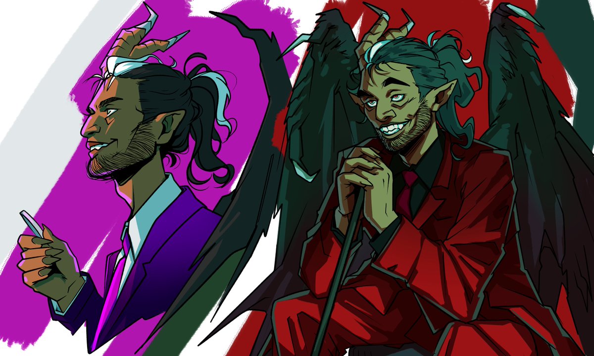 It's been a while since I got the time (and inspiration) to sketch something for myself, so here's my devil's advocate Percy⭐️#dnd #DnDcharacter