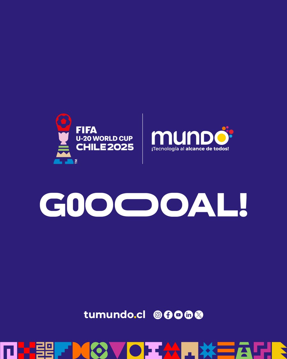 ¡Somos sponsor oficial del Mundial Sub-20 de la FIFA Chile 2025! ⚽🇨🇱

Desde el norte al sur, y ahora en Santiago, Talca, Valparaíso y Rancagua, llevaremos nuestra fibra óptica a cada rincón del torneo. 🛜

#Mundo #MundialSub20 #FIFAChile2025 #InternetDeAltaVelocidad #TuMundo