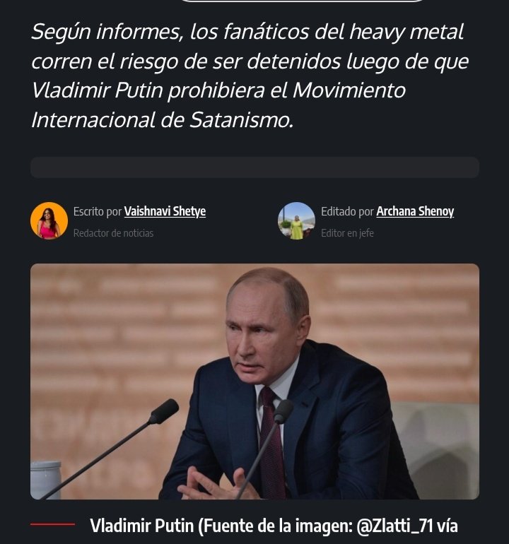 ÚLTIMA HORA –

Rusia prohíbe oficialmente el "Movimiento de Satanismo Internacional" y lo declara grupo extremista.🎯