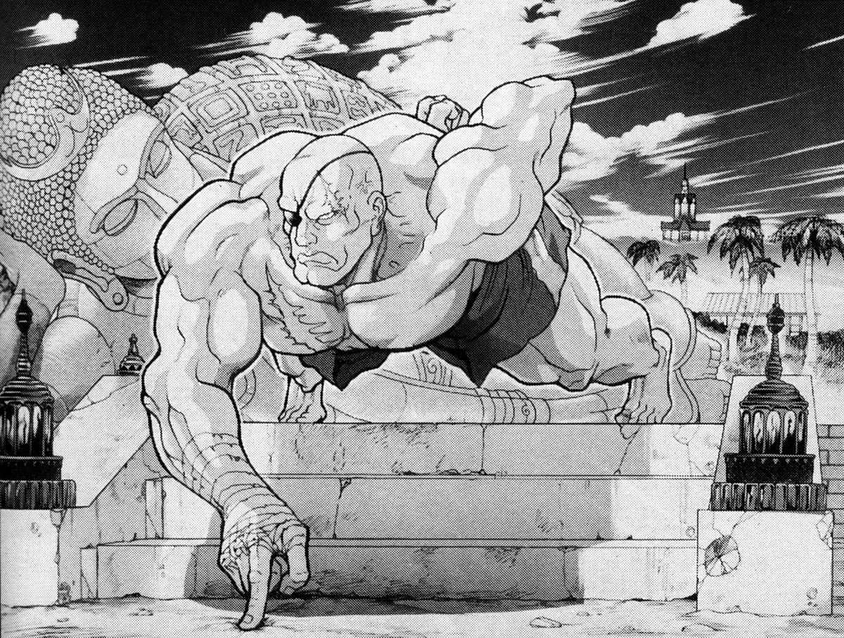 ItsFantasticAC's tweet photo. Sagat illustration, for Super Street Fighter 2. https://t.co/AMGc1LeyWt