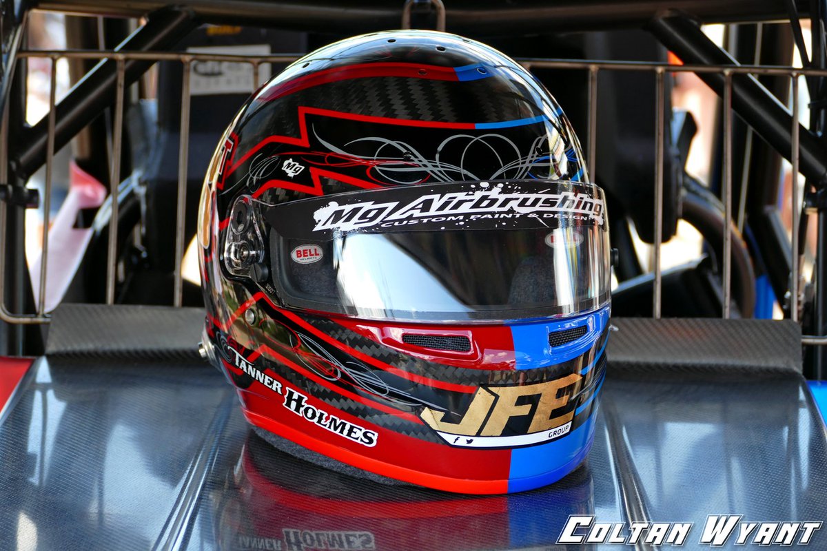 .<a href="/TannerHolmes18/">Tanner Holmes</a> once again dropped one of the best paint schemes for the Knoxville Nationals. It's a beauty with a red and blue matte finish split down the middle and gold leaf lettering.