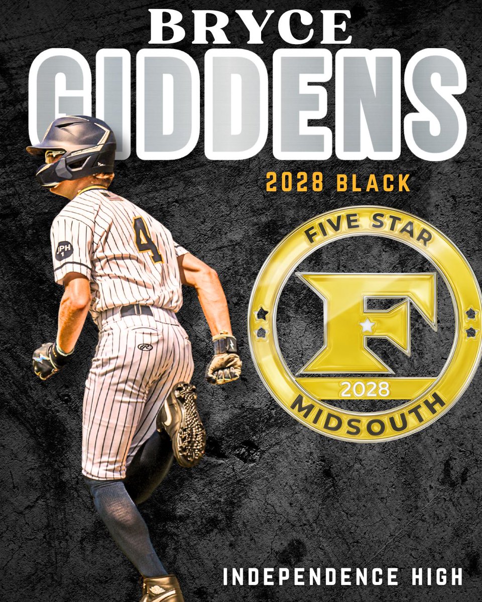 5 Star MidSouth (@5starmidsouth) on Twitter photo Excited to welcome a new 2028 face to the #MidsouthMafia in Bryce Giddens (<a href="/brycegiddens04/">Bryce Giddens</a>) from Independence! Check out his summer stats ๐
Pitching Stats:
35 IP | 31 SO | 2.20 ERA | 82-84 FB T 86 CB 71-74 +2600 Spin
Hitting Stats:
.364 AVG | .427 OBP | 4 2B | 2 3B | 19 RBI Excited to welcome a new 2028 face to the #MidsouthMafia in Bryce Giddens (<a href="/brycegiddens04/">Bryce Giddens</a>) from Independence! Check out his summer stats ๐
Pitching Stats:
35 IP | 31 SO | 2.20 ERA | 82-84 FB T 86 CB 71-74 +2600 Spin
Hitting Stats:
.364 AVG | .427 OBP | 4 2B | 2 3B | 19 RBI