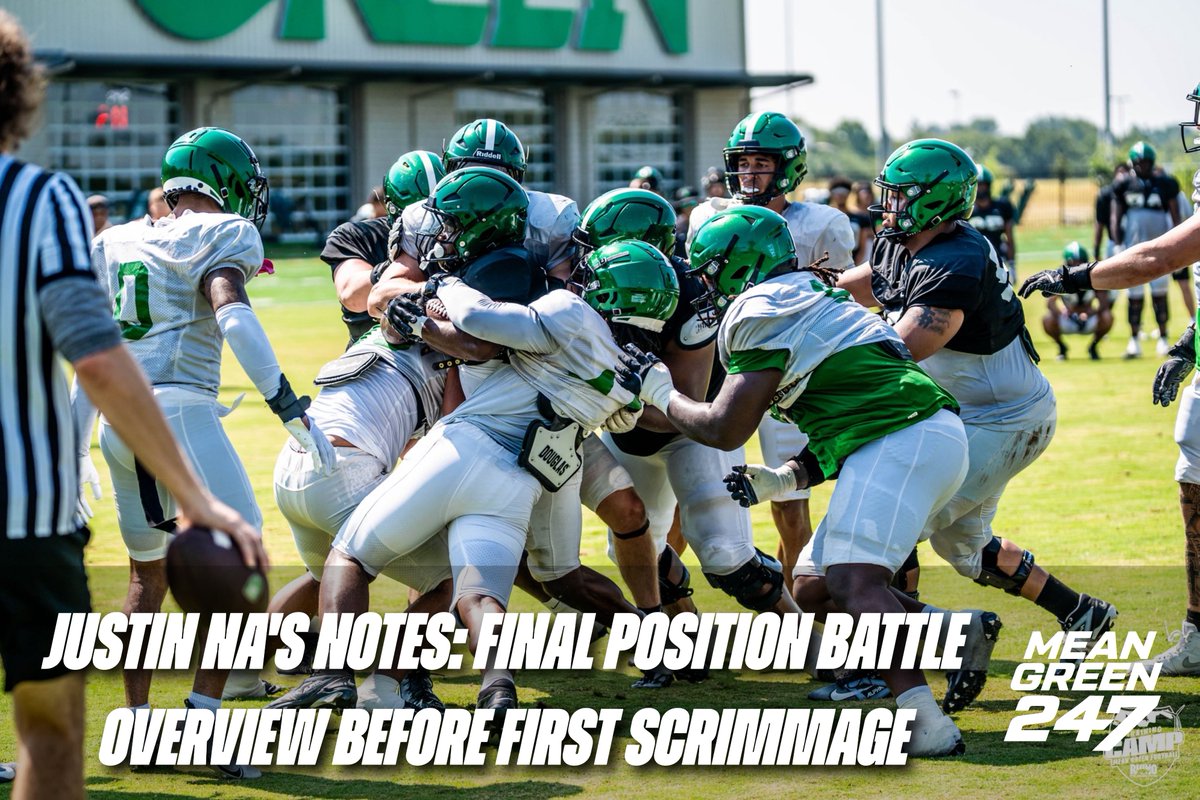 Today's VIP article from fall camp covers all the positional battles before the Mean Green hold their first scrimmage this Saturday. HC Eric Morris said this week will be "where you see some guys really start earning some spots." 

So here is an overview across all positions