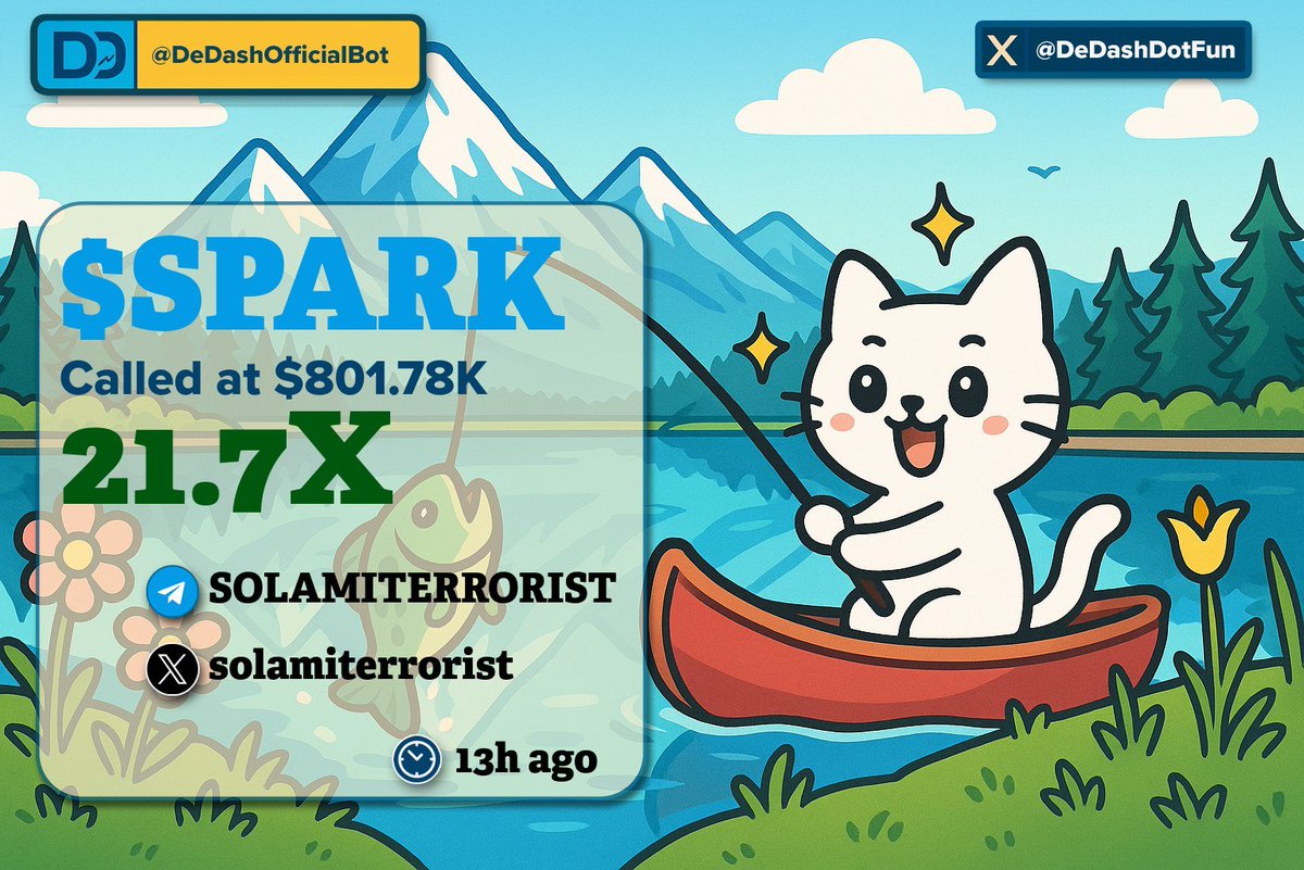 DeDash (@dedashdotfun) on Twitter photo A call from <a href="/solamiterrorist/">Solami terrorist</a> using our bot! Great call, Solami! 🔥❤️✨ Follow your favorite degen callers on DeDash! A call from <a href="/solamiterrorist/">Solami terrorist</a> using our bot! Great call, Solami! 🔥❤️✨ Follow your favorite degen callers on DeDash!