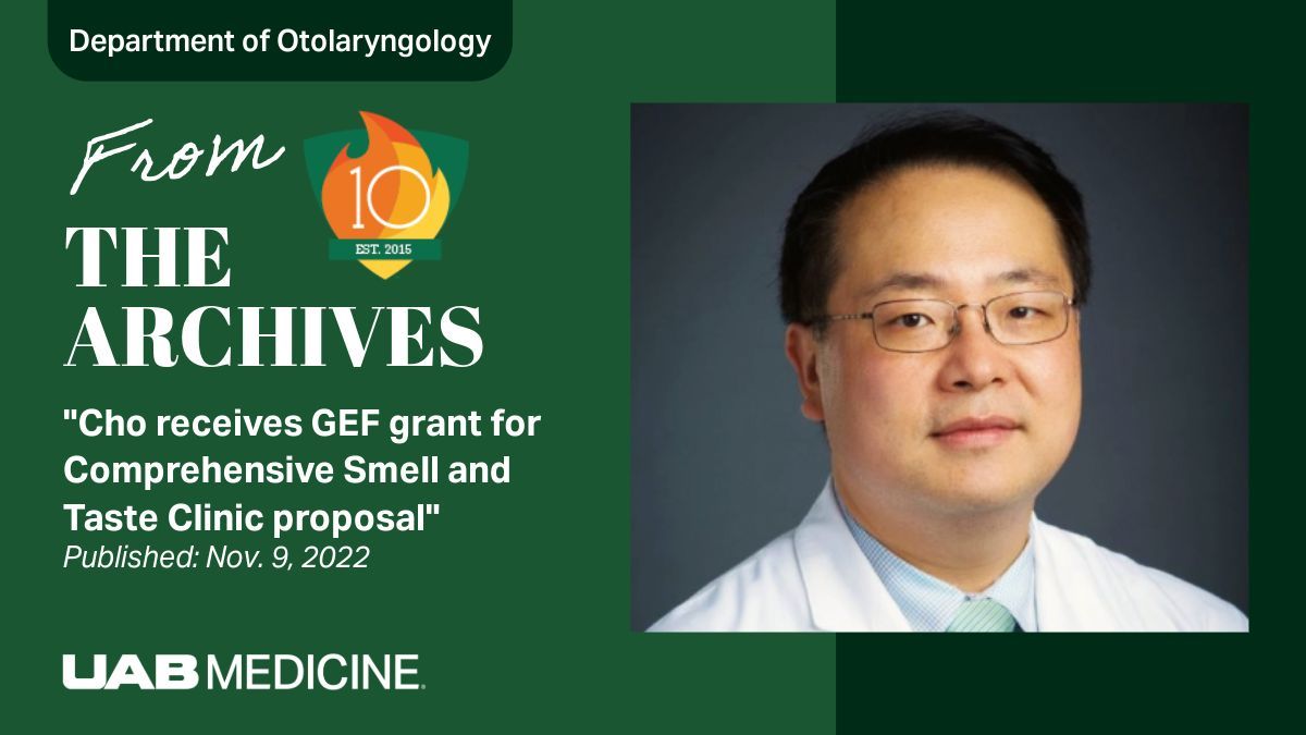UAB Otolaryngology (@uab_oto) on Twitter photo Post COVID, UAB reported a surge of smell and taste loss patients and recognized a demand for comprehensive tests to measure the magnitude of that dysfunction. The UAB Comprehensive Smell and Taste Clinic was born out of this need.
buff.ly/XTANu6J
<a href="/UABHeersink/">UAB Heersink School of Medicine</a> Post COVID, UAB reported a surge of smell and taste loss patients and recognized a demand for comprehensive tests to measure the magnitude of that dysfunction. The UAB Comprehensive Smell and Taste Clinic was born out of this need.
buff.ly/XTANu6J
<a href="/UABHeersink/">UAB Heersink School of Medicine</a>