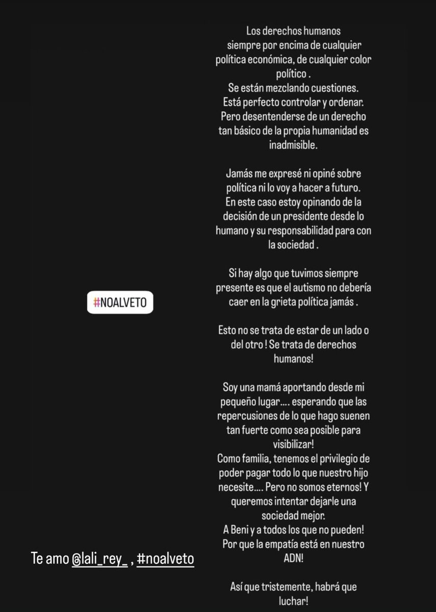 doble amarilla ⭐️⭐️⭐️ (@okdobleamarilla) on Twitter photo 🚨RODRIGO REY COMPARTIÓ UN DURO POSTEO LUEGO DEL VETO DE MILEI A LA LEY DE EMERGENCIA EN DISCAPACIDAD"
💬"Los derechos humanos siempre por encima de cualquier política económica, de cualquier color político"
💬"El autismo no debe caer en la grieta política"
💬"Esto no se trata 🚨RODRIGO REY COMPARTIÓ UN DURO POSTEO LUEGO DEL VETO DE MILEI A LA LEY DE EMERGENCIA EN DISCAPACIDAD"
💬"Los derechos humanos siempre por encima de cualquier política económica, de cualquier color político"
💬"El autismo no debe caer en la grieta política"
💬"Esto no se trata