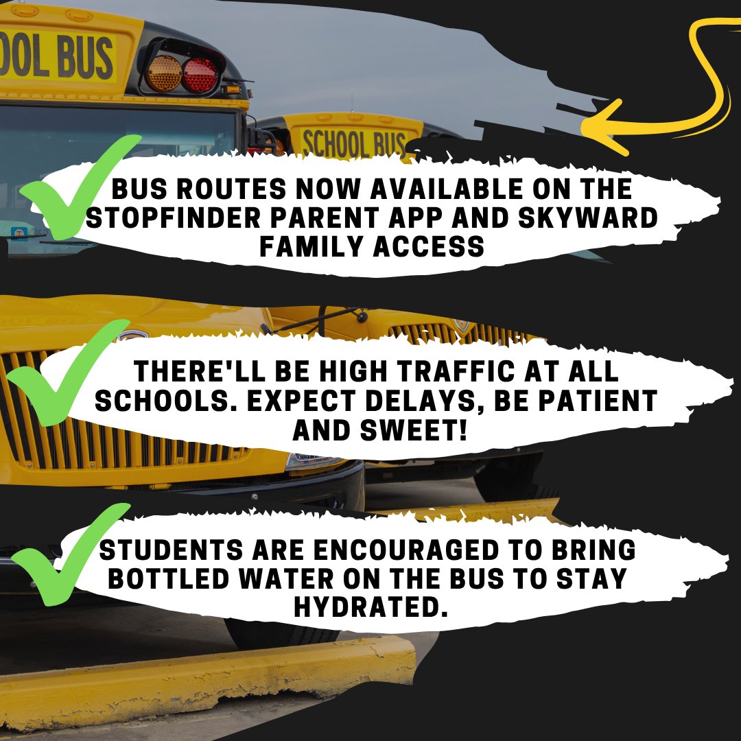 Garland ISD (@gisdnews) on Twitter photo Important information regarding Back-To-School transportation⚠️ 
1. Route information, including bus number, stop time, and stop location are now AVAILABLE to parents of all eligible students. Route Information will be located on two platforms: StopFinder Parent App and Skyward Important information regarding Back-To-School transportation⚠️ 
1. Route information, including bus number, stop time, and stop location are now AVAILABLE to parents of all eligible students. Route Information will be located on two platforms: StopFinder Parent App and Skyward