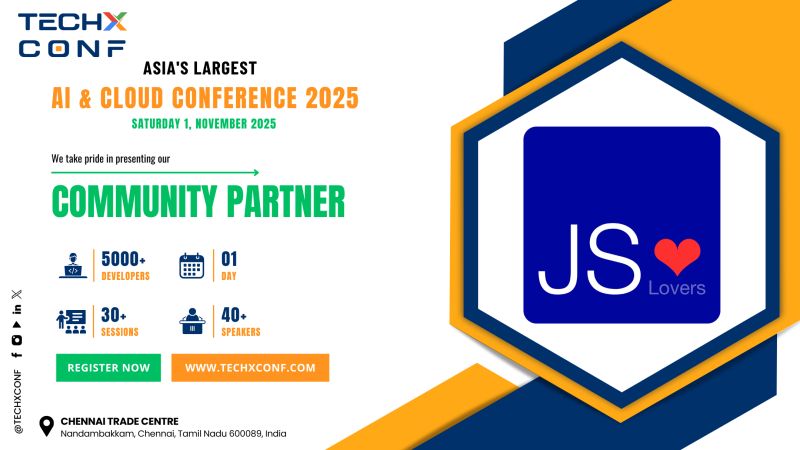 JSLovers (@jslovers_del) on Twitter photo โญExciting News!โญ
<a href="/jslovers_del/">JSLovers</a> is proud to be a Community Partner for <a href="/TechXConf/">TechXConf</a> 2025 - ๐๐๐ถ๐ฎ'๐ ๐น๐ฎ๐ฟ๐ด๐ฒ๐๐ ๐๐ & ๐๐น๐ผ๐๐ฑ ๐๐ผ๐ป๐ณ๐ฒ๐ฟ๐ฒ๐ป๐ฐ๐ฒ happening at the Chennai Trade Centre on ๐ญ๐๐ ๐ก๐ผ๐๐ฒ๐บ๐ฏ๐ฒ๐ฟ, ๐ฎ๐ฌ๐ฎ๐ฑ.
<a href="/TechXConf/">TechXConf</a> brings together visionaries, โญExciting News!โญ
<a href="/jslovers_del/">JSLovers</a> is proud to be a Community Partner for <a href="/TechXConf/">TechXConf</a> 2025 - ๐๐๐ถ๐ฎ'๐ ๐น๐ฎ๐ฟ๐ด๐ฒ๐๐ ๐๐ & ๐๐น๐ผ๐๐ฑ ๐๐ผ๐ป๐ณ๐ฒ๐ฟ๐ฒ๐ป๐ฐ๐ฒ happening at the Chennai Trade Centre on ๐ญ๐๐ ๐ก๐ผ๐๐ฒ๐บ๐ฏ๐ฒ๐ฟ, ๐ฎ๐ฌ๐ฎ๐ฑ.
<a href="/TechXConf/">TechXConf</a> brings together visionaries,