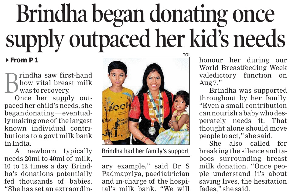 SrivatsalTOI (@svatsal14825) on Twitter photo #TN woman from #Trichy donates 300 litres of breast milk and sets a new national record. The amount of milk she donated was almost half of what GH's breastmilk bank received between 2023, 2024 <a href="/timesofindia/">The Times Of India</a>
Trichy mother donates record 300 litres to milk bank #TN woman from #Trichy donates 300 litres of breast milk and sets a new national record. The amount of milk she donated was almost half of what GH's breastmilk bank received between 2023, 2024 <a href="/timesofindia/">The Times Of India</a>
Trichy mother donates record 300 litres to milk bank