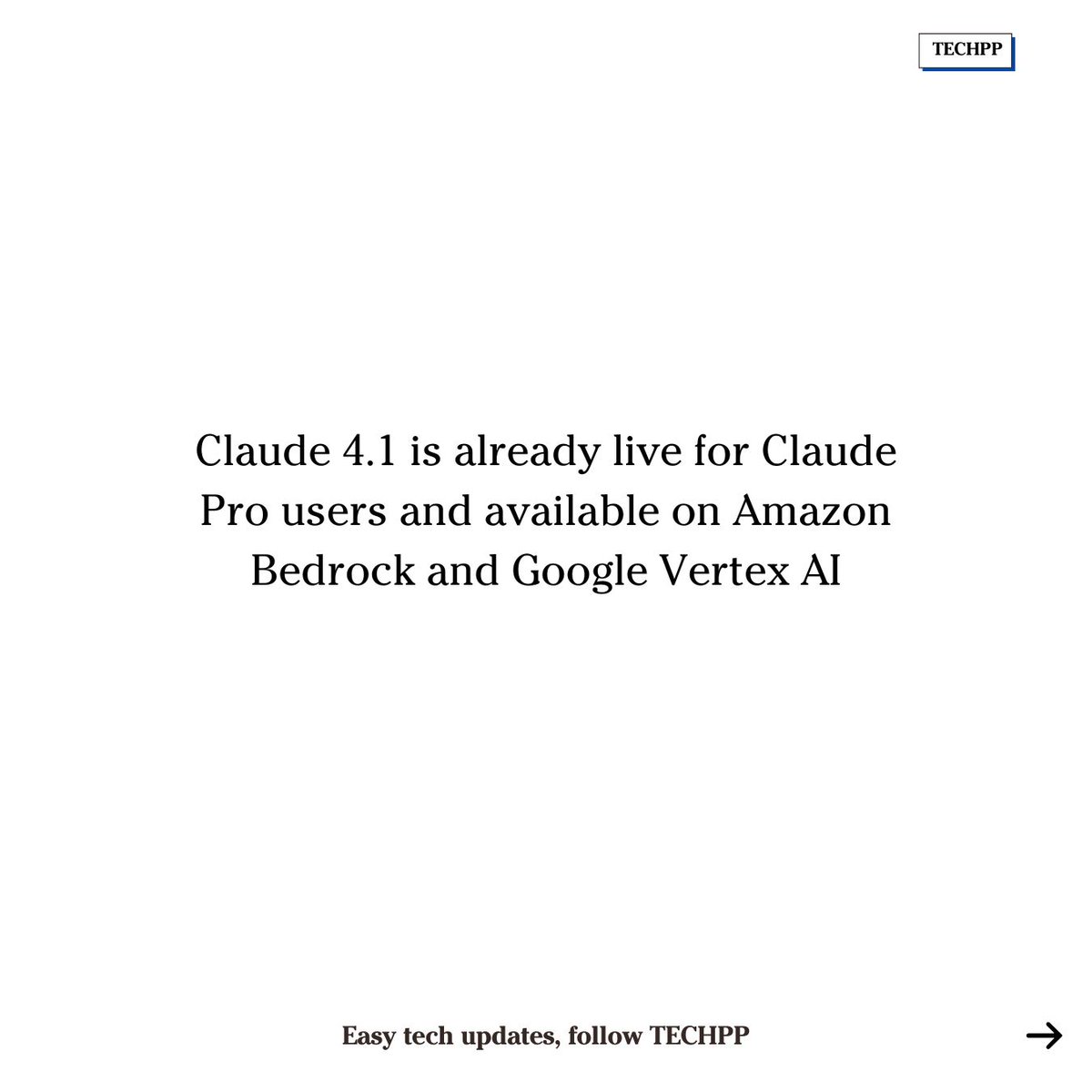 TechPP (@techpp) on Twitter photo Anthropic announces Claude 4.1 
#Claude4 #Anthropic #AIModel #AgentAI #OpenAI Anthropic announces Claude 4.1 
#Claude4 #Anthropic #AIModel #AgentAI #OpenAI