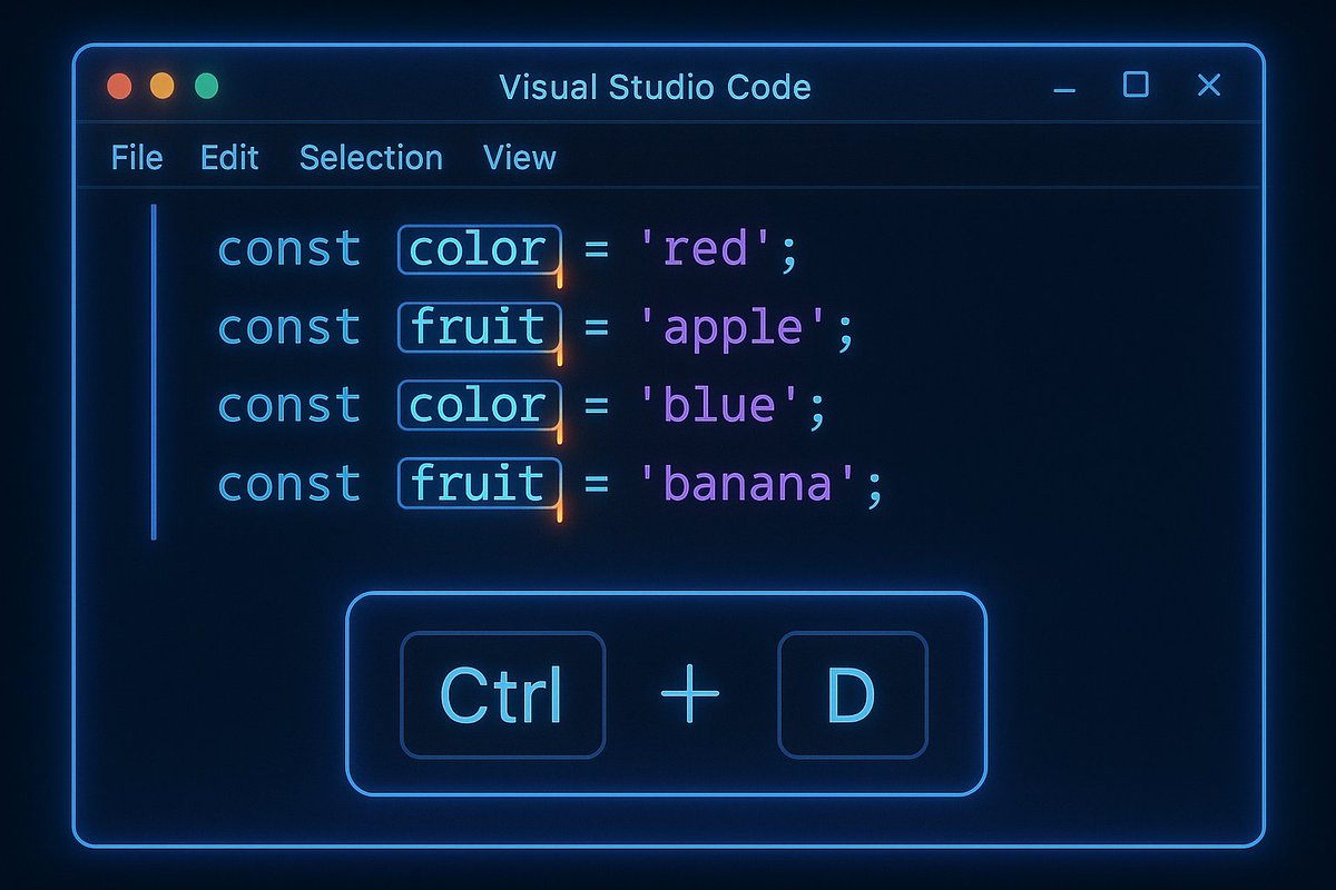 Gouranga_Khulna's tweet image. 📌 Dev Shortcut:
VS Code → Press Ctrl + D to select the next occurrence of a word.
🚀 Productivity unlocked.
#VSCodeTips