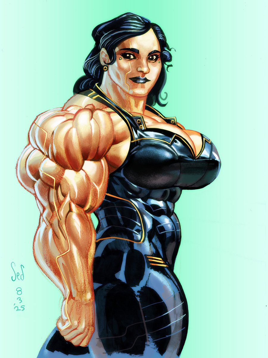 Jed Dougherty (@jebriodo) on Twitter photo Goldvein
Mixed media and digital.
I started this as a study of a bodybuilder. i n the process of digital color, she changed in to some kind of superhuman with a tracery of gold veins. I love this sort of side-arm pose and return to it perhaps too often. Goldvein
Mixed media and digital.
I started this as a study of a bodybuilder. i n the process of digital color, she changed in to some kind of superhuman with a tracery of gold veins. I love this sort of side-arm pose and return to it perhaps too often.