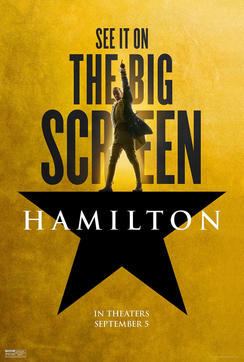 On September 5, experience #Hamilton for the first time on the big screen! Tickets on sale tomorrow. #HamilFilm