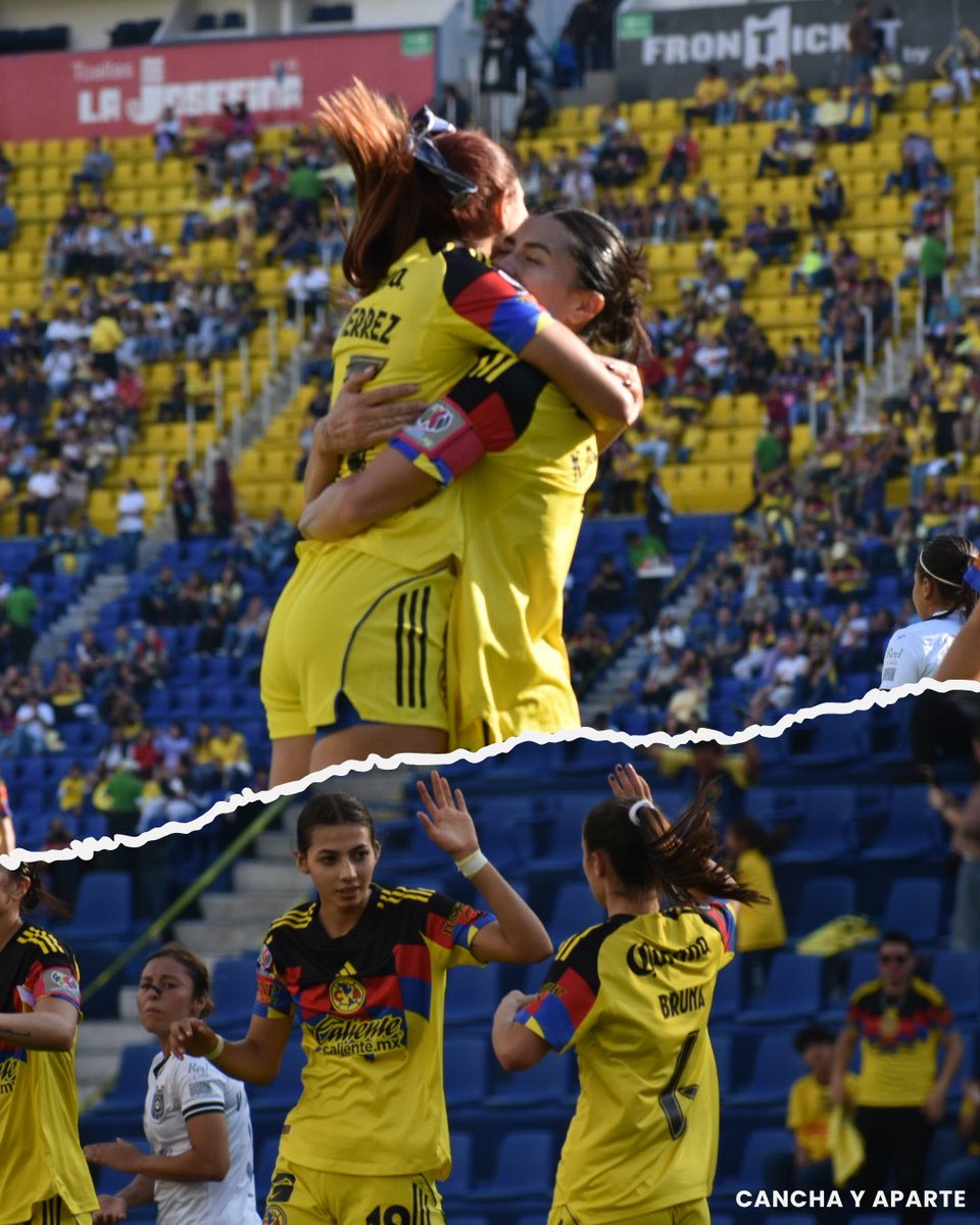 CanchayAparte's tweet photo. Las Águilas de @americafemenil estuvieron cerca de volver a marcar la docena de goles, tal como en el 2018, cuando arrollaron 12-1 a la extinta Monarcas.
De cualquier forma, el 11-0 ante Gallos es abrumador. Destaca que Montserrat Saldívar marcó cuatro goles. 

📸 @YahellYaiza https://t.co/cmdWX1Dv4a