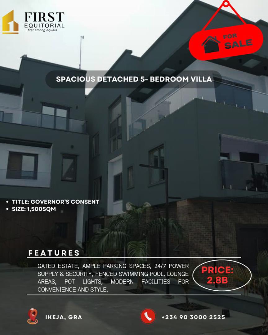 Firstequitorial's tweet photo. This premium property offers a blend of elegance, comfort, and functionality — ideal for discerning homeowners and investors.

Price: N2.9B 
Title: Governor’s Cresent
Size: 1,500sqm
📍Ikeja GRA

#realestate #luxury #bb27 #realestateagent #forsale https://t.co/DpuVu6VydO