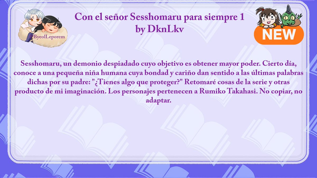 Con el señor Sesshomaru para siempre 1
DknLkv

fanfiction.net/s/14401204/5/C…

#SessRinFics #Sesshrin #SesshoRin #殺りん #fanfiction #SessRinFanfiction