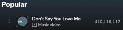 08.05.25
Fastest 2025 Song by K-Act to reach 400 million streams on Spotify

#1 ** - 127 days           
#2 DSYLM - 81 days (+3,804,751)