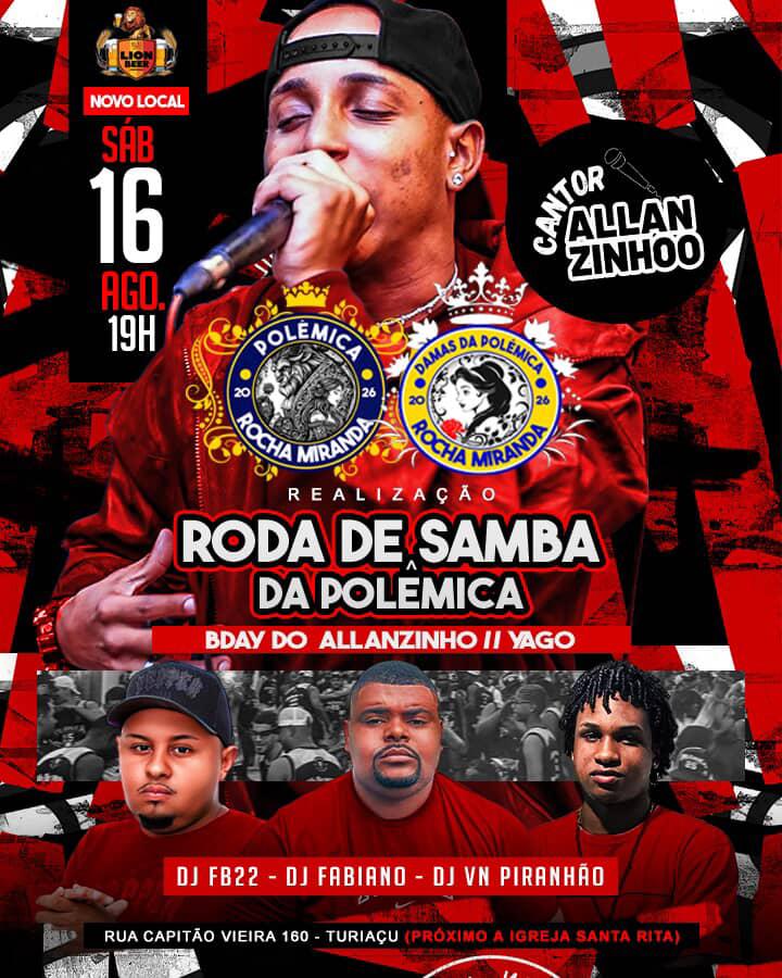 Falta menos do que faltava 🎶🎤 todas as turma sejam bem vindas  a RODA DE SAMBA <a href="/turmapolemica/">Polêmica de Rocha Miranda</a> 
<a href="/DamasdaPolemica/">Damas da polêmica</a>