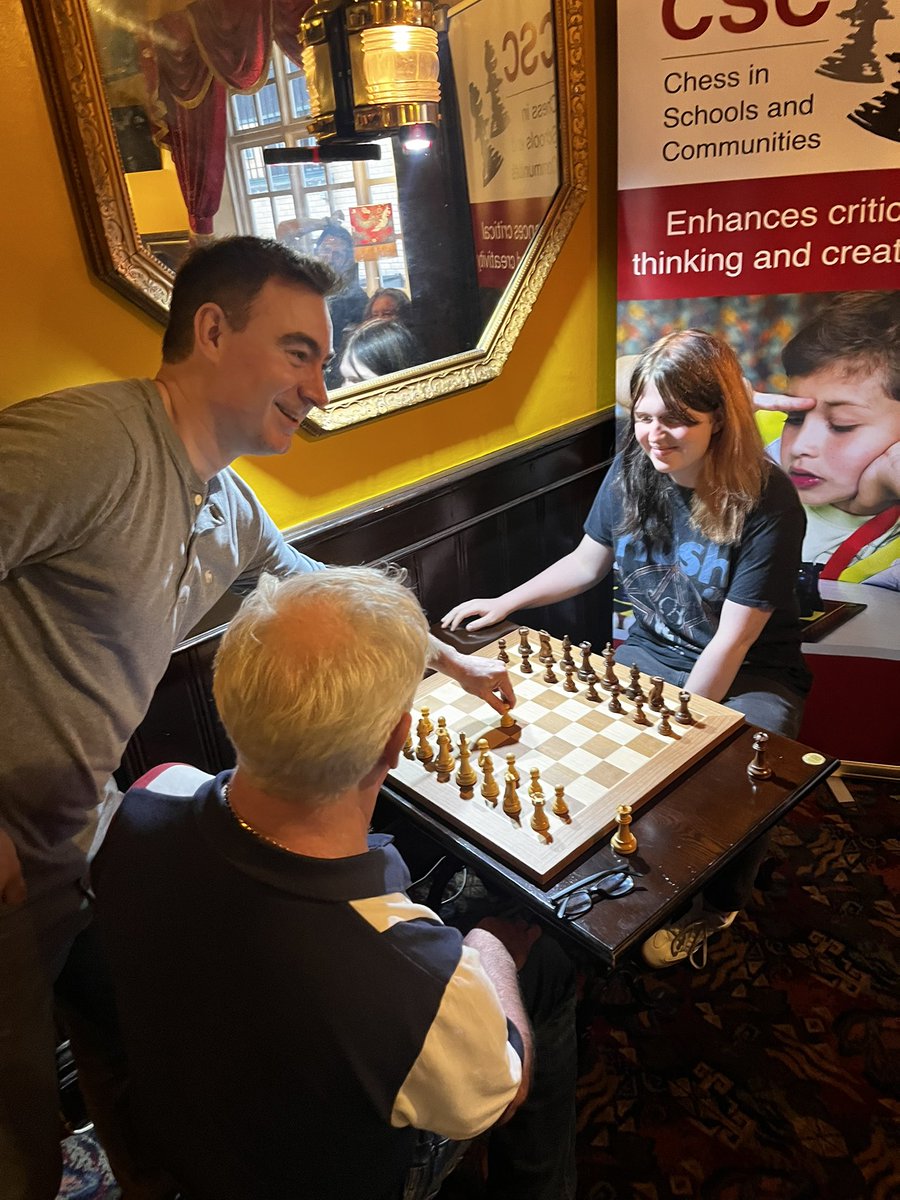 CSCMerseyside's tweet image. Also on Day 5… Thalia and Richie rematch.. this time Richie took the spoils in a nail-biting thriller that went to best of three. Ceremonials courtesy of FM Jonathan Blackburn . @theguidelpool
@CultureLPool @TelegraphChess @schoolschess @WhitefieldPS @sueperkins @JonnyChess64