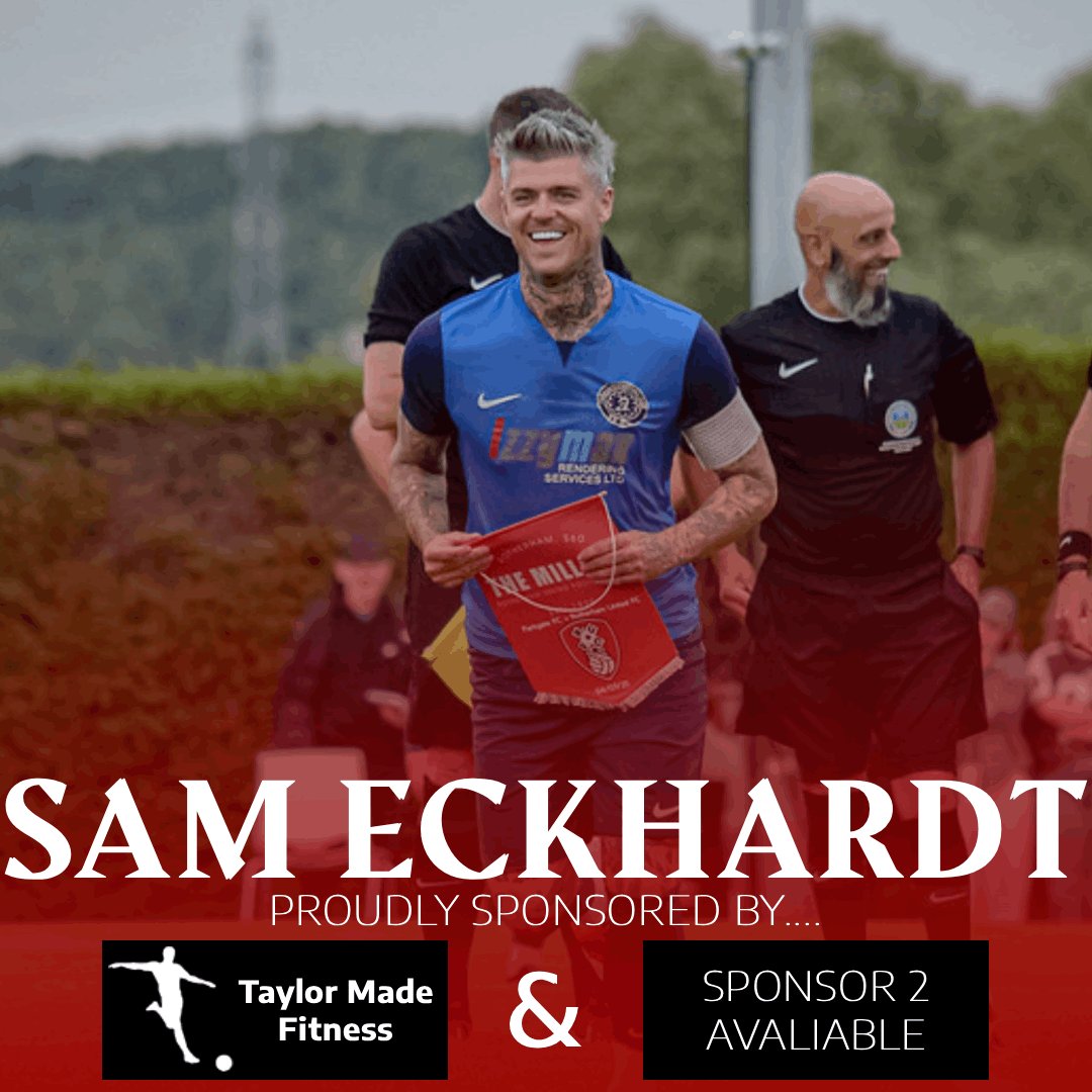 🤝 Sam Eckhardt has been kindly sponsored by Taylor Made Fitness

Sponsor your favourite Parkgate player or member of the management team for only £75!

📲 Message us on social media or
📪send a email to parkgatefc@gmail.com

#Steelmen | #upthegate