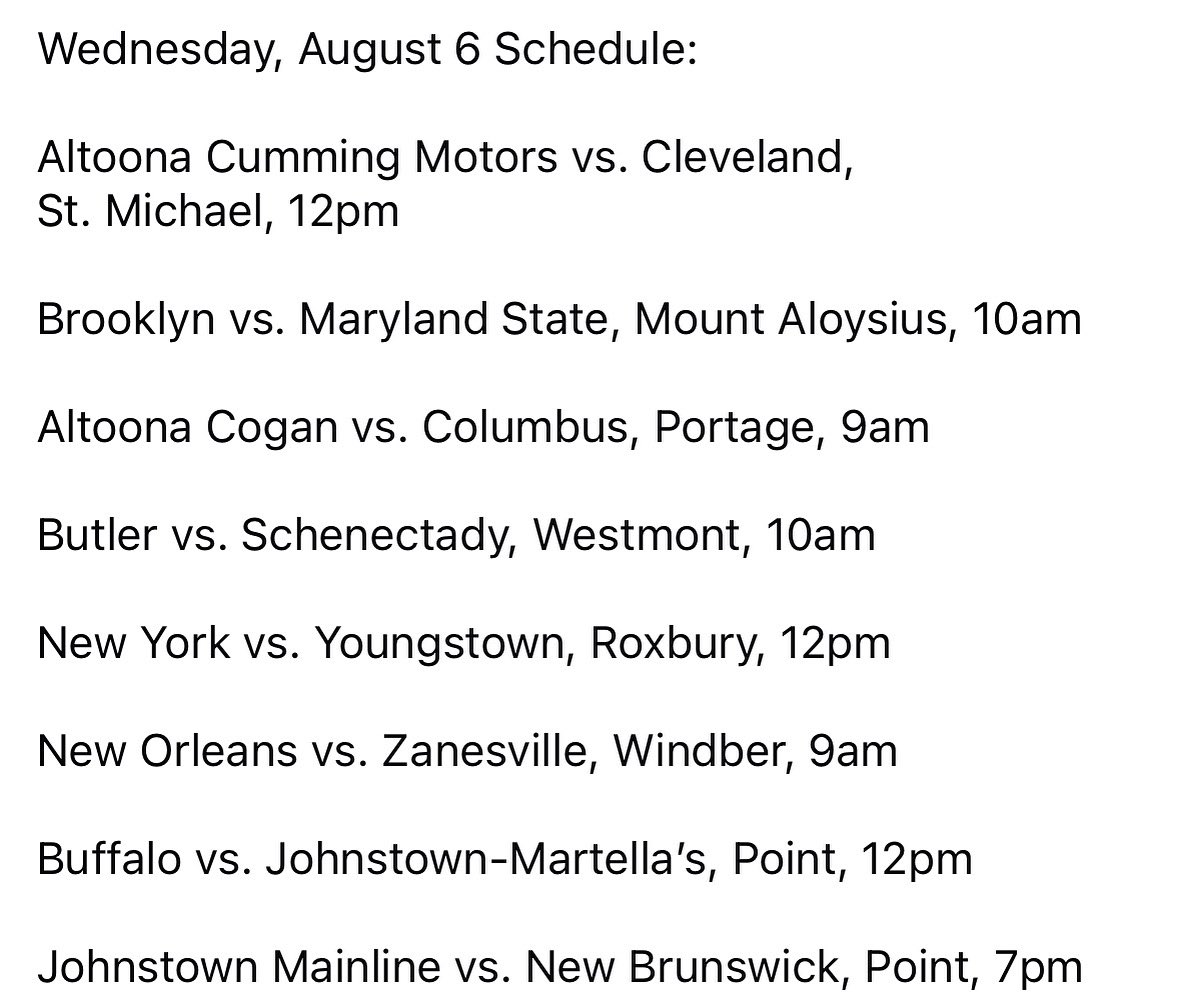 aaababaseball's tweet image. Wednesday’s Day 3 Schedule