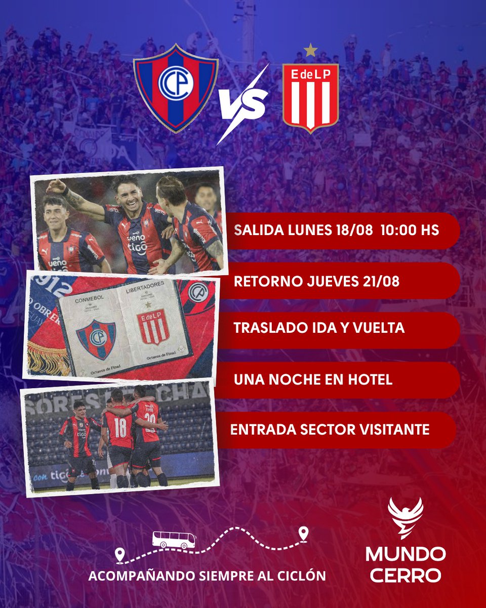 🚨 ¡SORTEO! 🚨
Acompañá al CICLÓN a La Plata 🇦🇷 en el 🚌 oficial de #MundoCerro 🔵🔴🌪️

¿Cómo participar?
✅ Seguime y seguí a <a href="/MundoCerro/">mundoCERRO</a>
✅ Subí una foto con tu camiseta, bandera o distintivo de CERRO 🔵🔴

📅 Sorteo: viernes 8/8

¡No te lo pierdas!