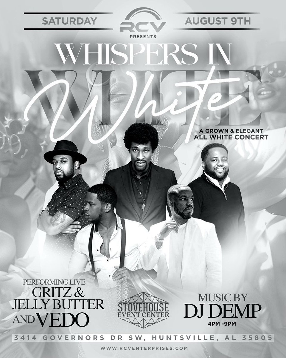 ALL WHITE DAY PARTY
SAT AUG 9 | HUNTSVILLE, AL 
TICKETS AT DJDEMP.COM