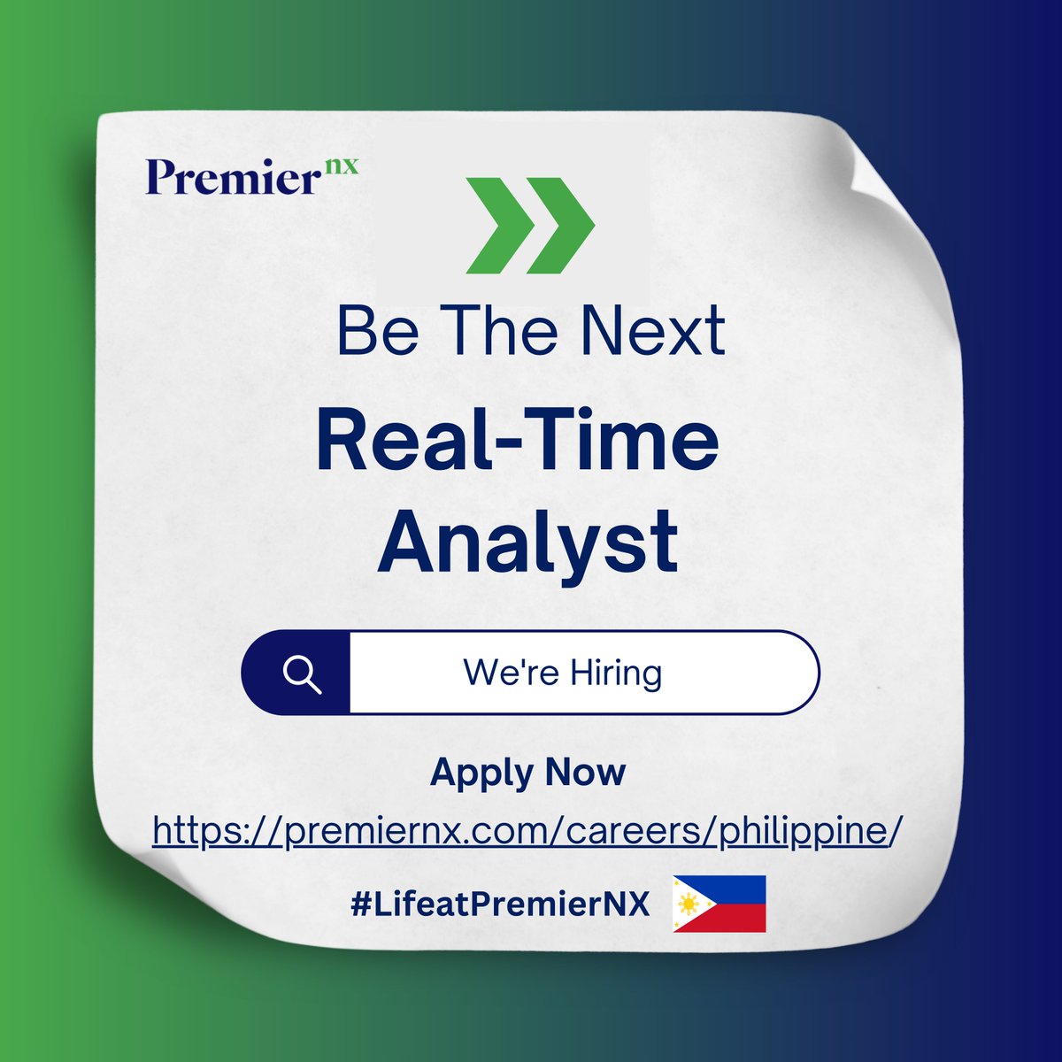 LifeatPremierNX's tweet photo. Be the Next Real-Time Analyst at Premier NX Philippines! 📊🇵🇭

📍Location: Philippines
🌐Link : https://t.co/Fy6EW3tUw6
🔗 Apply Now Form : https://t.co/jzrac3MLYf

#premiernx #RealTimeAnalyst #nowhiring #contactcenterjobs #BeTheNext #lifeatpremiernx https://t.co/L0kkuXUZRF