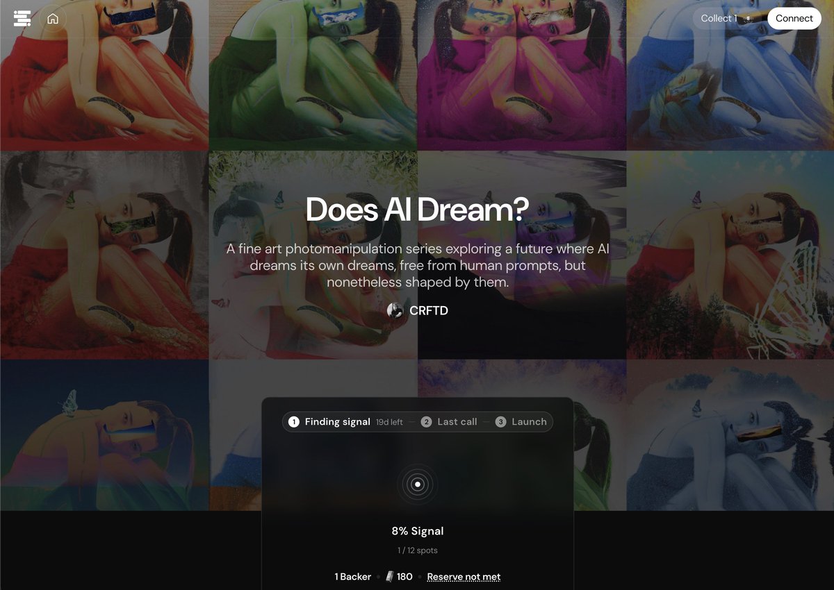 Gamma.io (@trygamma) on Twitter photo Does AI Dream?
<a href="/_CRFTD_/">CRFTD</a> explores the topic with this fine art photomanipulation series
Back it now, just launched on <a href="/SignalsArt/">Signals</a> 📶 Does AI Dream?
<a href="/_CRFTD_/">CRFTD</a> explores the topic with this fine art photomanipulation series
Back it now, just launched on <a href="/SignalsArt/">Signals</a> 📶