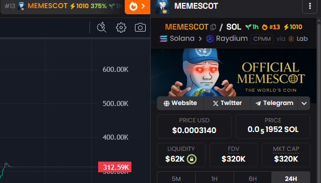 memescot's tweet photo. #13 ranked on @dexscreener 

only higher from here https://t.co/2cafmj00X6