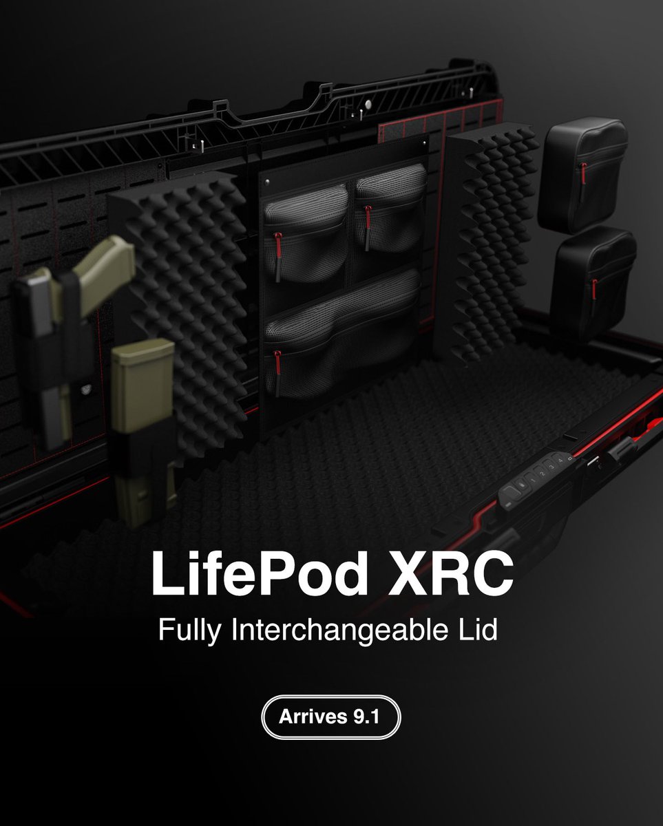 LifePod XRC | Fully Interchangeable Lid

Dial in your setup with a suite of accessories. Utilize organizers, molle panels, zip pouches, multipurpose holders, and more. 

A true world's first.

Sign up to be the first to own:
vaulteksafe.com/lifepod-xrc-si…