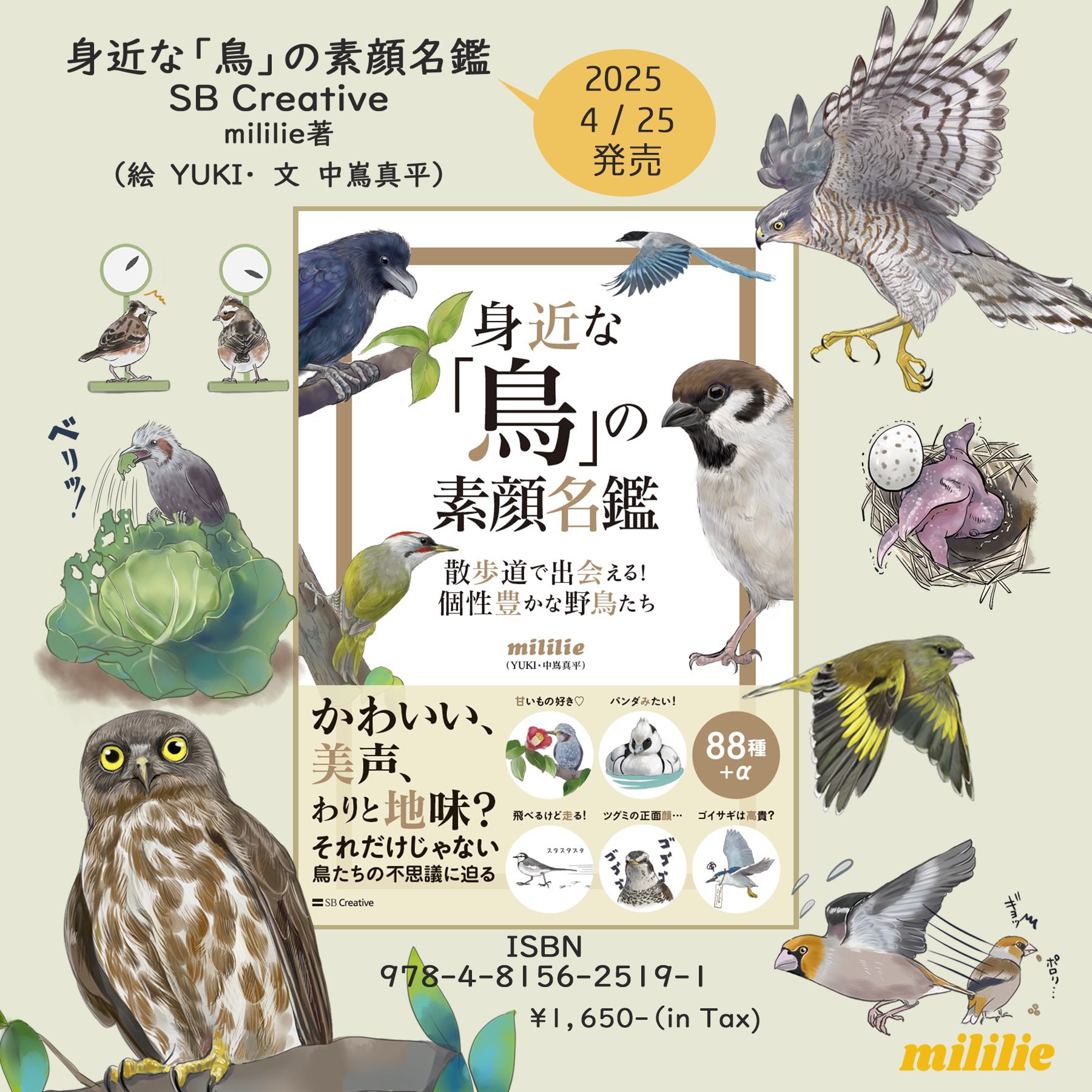 mililie『身近な鳥の素顔名鑑』発売中 (@mililie_birds) / X