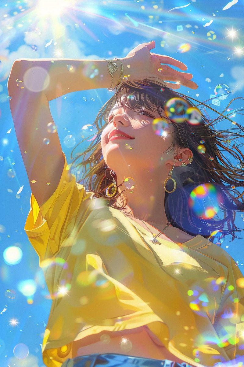 lab_update's tweet image. 太陽を浴びて、笑ってるだけで、
セロトニンっていう幸せホルモンが増えるんだって。

暑くて大変な日々だけど、
いいこともあるんだなって思えるかどうかで、
少し違う気がしない？
#AIart #AIイラスト #笑顔の力 #今日もいい日 #光を浴びて #セロトニンチャージ