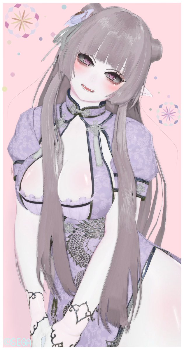 セクシーチャイナ好‼️🖤💜
#メンテの日なのでssを貼る 
#PSO2NGS_S︎S