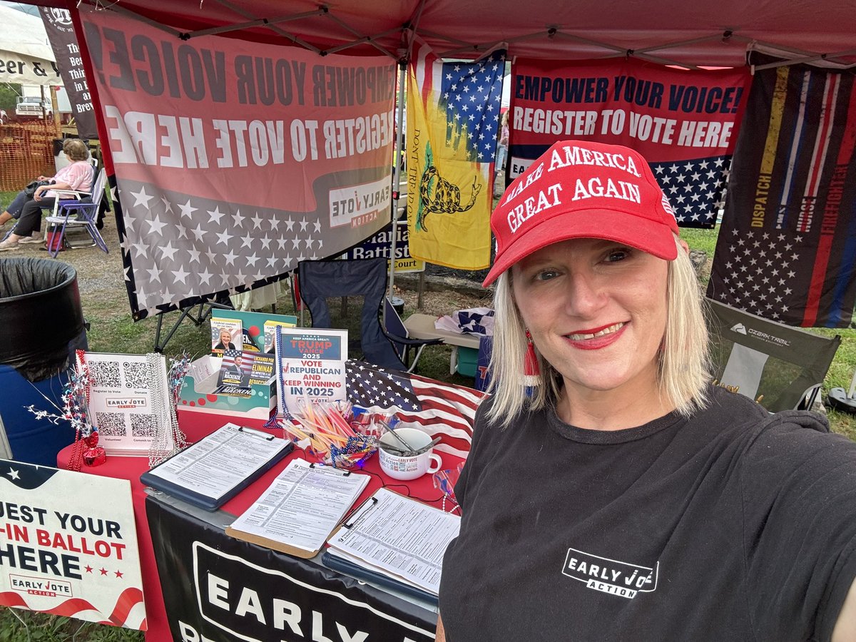 Heather L. Christein (@itsheatherleigh) on Twitter photo Day 2 - Carbon County Fair (Carbon County, PA)
This young lady is registered to vote and is voting โNo for Retention on November 4, 2025.
Between <a href="/EarlyVoteAction/">Scott Presler's Early Vote Action</a> and the Carbon County GOP who are here, we are:
+6 ๐ฅ New
+2 ๐ฅ Party switches
+1 ๐ฅ Change of address
+4 Mail in Day 2 - Carbon County Fair (Carbon County, PA)
This young lady is registered to vote and is voting โNo for Retention on November 4, 2025.
Between <a href="/EarlyVoteAction/">Scott Presler's Early Vote Action</a> and the Carbon County GOP who are here, we are:
+6 ๐ฅ New
+2 ๐ฅ Party switches
+1 ๐ฅ Change of address
+4 Mail in