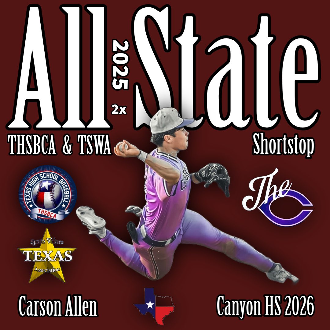 Thank you <a href="/THSBCA/">THSBCA</a> &amp; Blue Bell TSWA for the All state honors in ‘24 and ‘25! Couldn’t do it without a great team and coaches! <a href="/CHShardball/">Canyon Eagle Baseball</a>