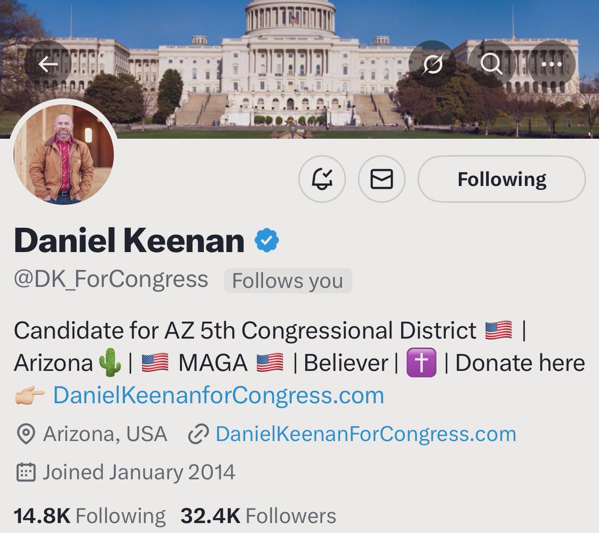 Joseph Pino (@josephpino_) on Twitter photo I met Daniel as a small MAGA account looking to join the conversation here on X. Now he’s running for Congress! How amazing would it be to have ONE OF US in Congress? He’s MAGA, he’s been a great friend and he gets my highest endorsement. Please check him out.
<a href="/DK_ForCongress/">Daniel Keenan</a> I met Daniel as a small MAGA account looking to join the conversation here on X. Now he’s running for Congress! How amazing would it be to have ONE OF US in Congress? He’s MAGA, he’s been a great friend and he gets my highest endorsement. Please check him out.
<a href="/DK_ForCongress/">Daniel Keenan</a>