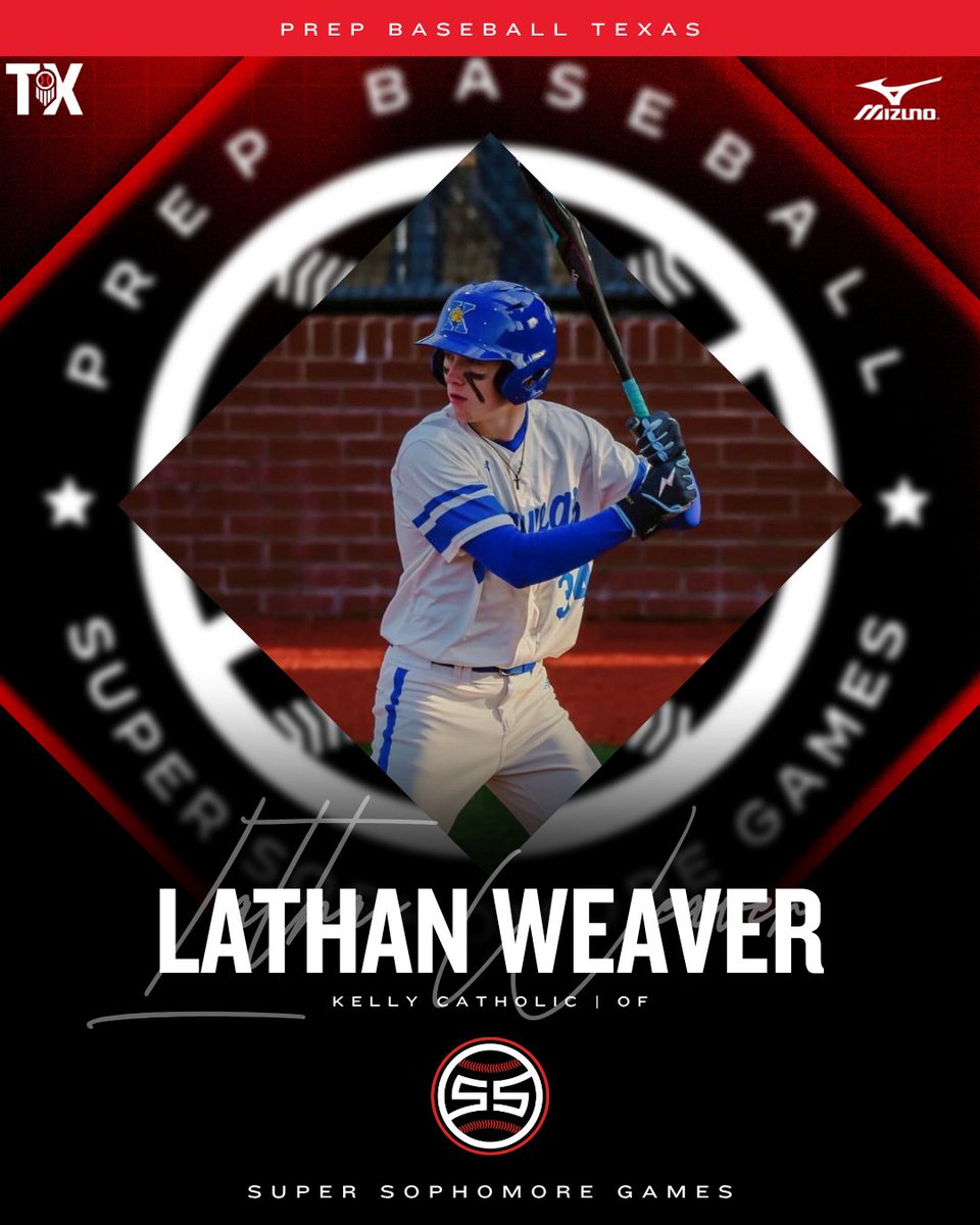 Prep Baseball Texas (@prepbaseball_tx) on Twitter photo #TXLASSG25: 𝗜𝗡𝗩𝗜𝗧𝗘 𝗔𝗖𝗖𝗘𝗣𝗧𝗘𝗗 🎟️
‘28 Lathan Weaver (Kelly Catholic | <a href="/LathanWeaver34/">Lathan Weaver</a>) is headed to the 𝐓𝐗/𝐋𝐀 𝐒𝐮𝐩𝐞𝐫 𝐒𝐨𝐩𝐡𝐨𝐦𝐨𝐫𝐞 𝐆𝐚𝐦𝐞𝐬 at <a href="/AggieBaseball/">Texas A&M Baseball</a> on August 9-10th. <a href="/prepbaseball/">Prep Baseball</a>
<a href="/PBRGreen_/">Ben Green</a> | <a href="/MSemlerPBR/">Max Semler</a> #TXLASSG25: 𝗜𝗡𝗩𝗜𝗧𝗘 𝗔𝗖𝗖𝗘𝗣𝗧𝗘𝗗 🎟️
‘28 Lathan Weaver (Kelly Catholic | <a href="/LathanWeaver34/">Lathan Weaver</a>) is headed to the 𝐓𝐗/𝐋𝐀 𝐒𝐮𝐩𝐞𝐫 𝐒𝐨𝐩𝐡𝐨𝐦𝐨𝐫𝐞 𝐆𝐚𝐦𝐞𝐬 at <a href="/AggieBaseball/">Texas A&M Baseball</a> on August 9-10th. <a href="/prepbaseball/">Prep Baseball</a>
<a href="/PBRGreen_/">Ben Green</a> | <a href="/MSemlerPBR/">Max Semler</a>