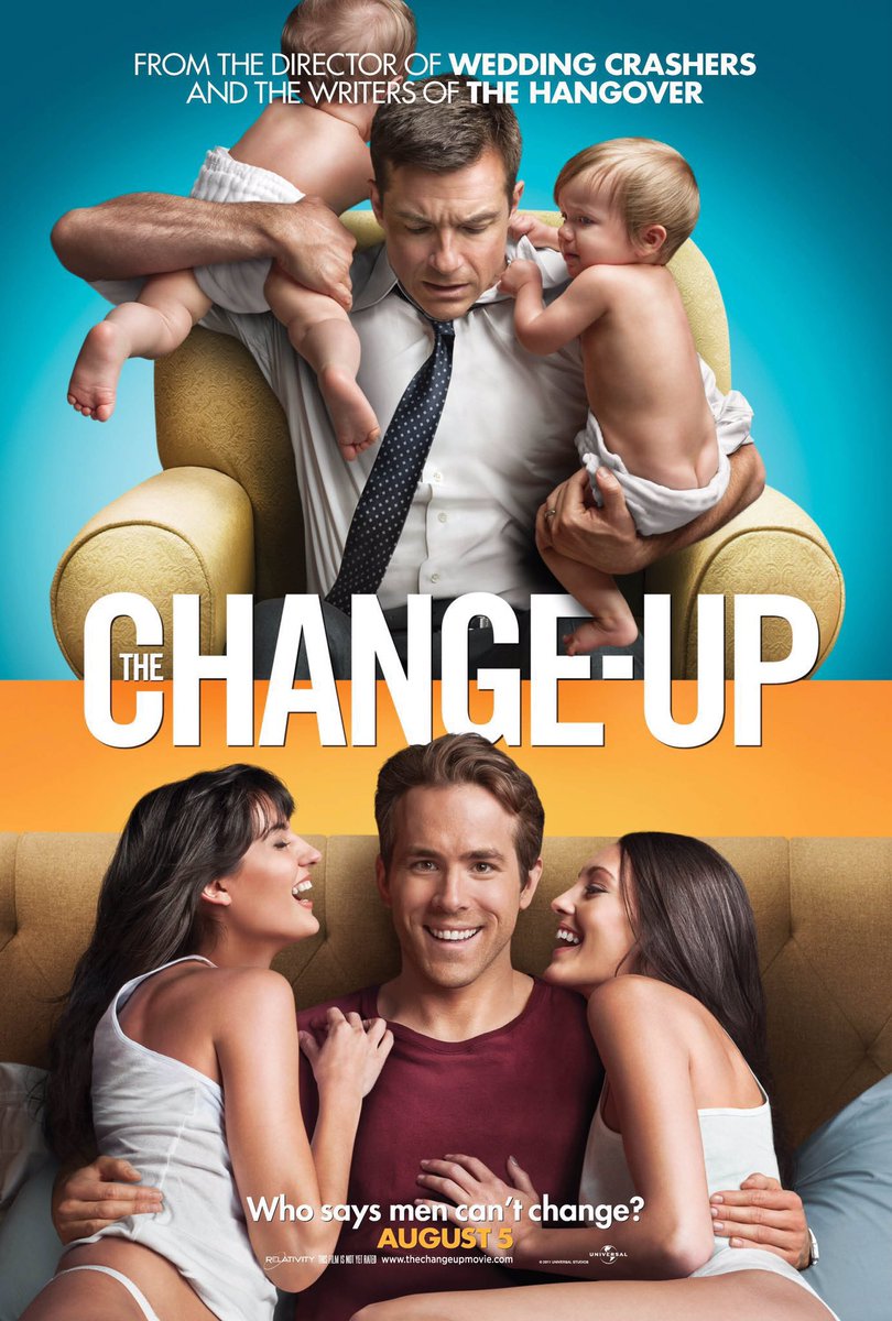 🎬MOVIE HISTORY: 14 years ago today, August 5, 2011, the movie ‘The Change-Up’ opened in theaters!

#RyanReynolds #JasonBateman #LeslieMann #OliviaWilde #AlanArkin #MirceaMonroe #GregoryItzin #NedSchmidtke <a href="/MrCraigBierko/">Craig Bierko</a> #TaaffeOConnell #SydneyRouviere #LaurenBain #LukeBain