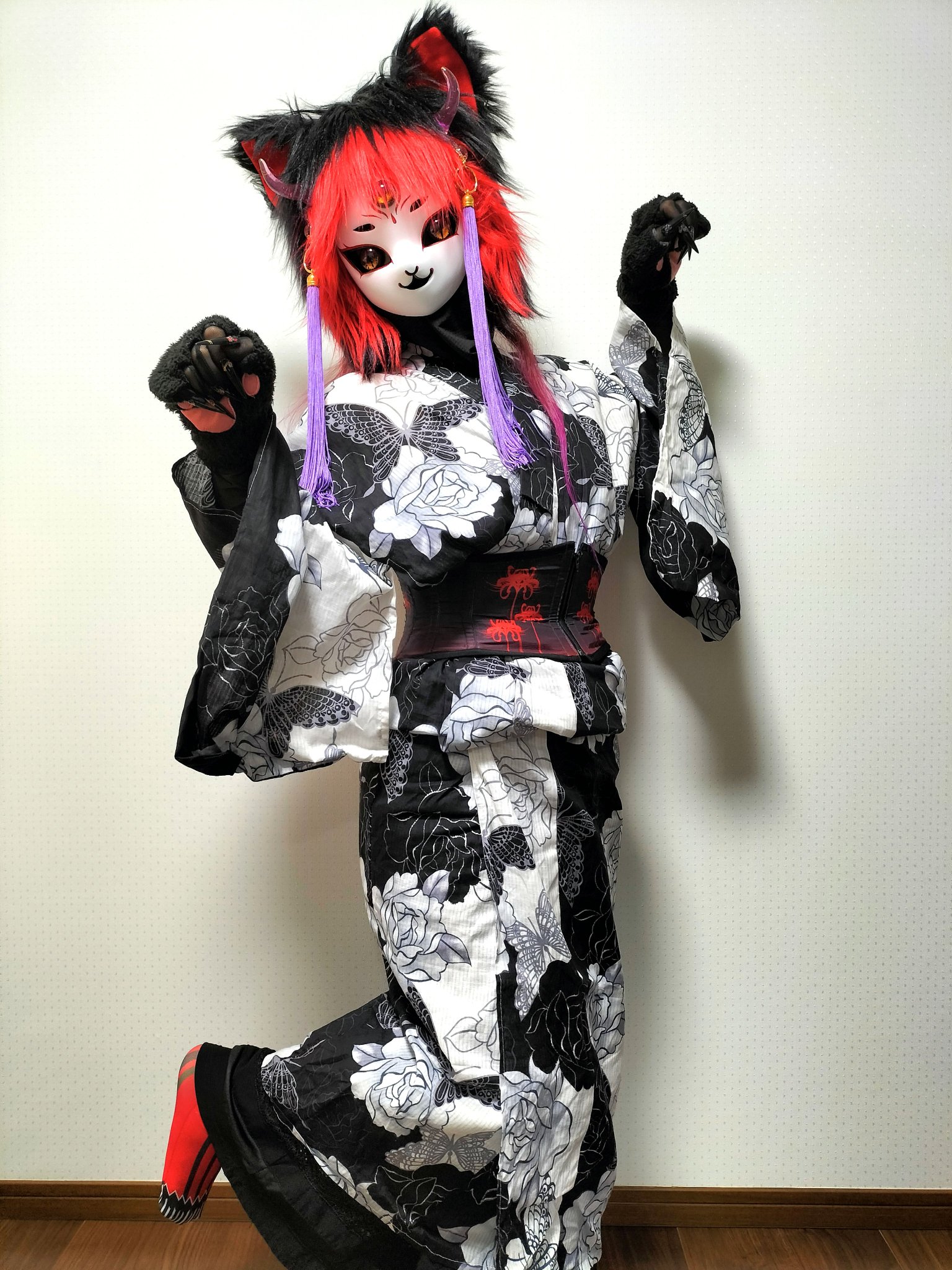 最終価格 ✨希少 限定 廃番✨ hide 浴衣 レモネード XJAPAN 浴衣レンタル | 【IKS COLLECTION】白地に黒色の千鳥文様