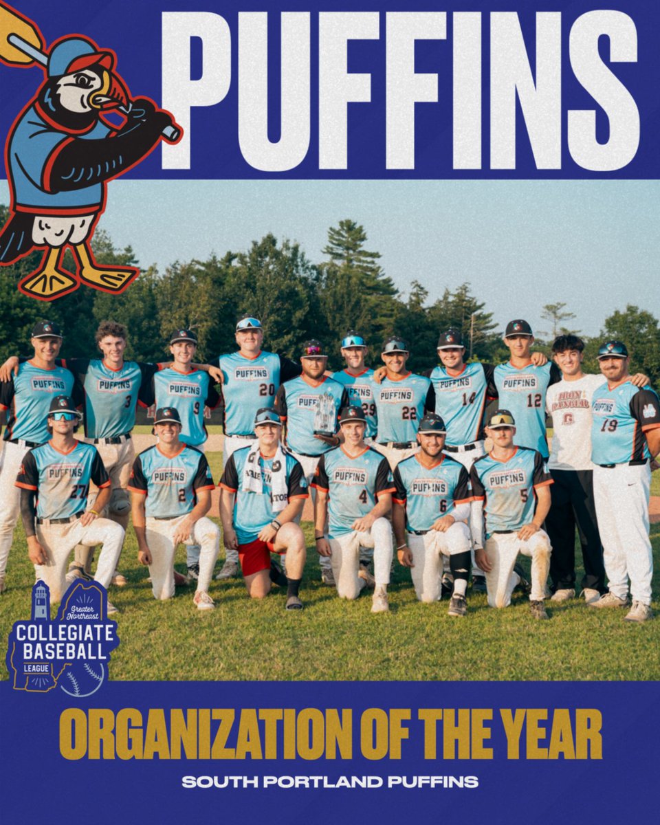 👑 DOUBLE CROWNED. 👑

The South Portland Puffins are 2025 GNCBL Tournament Champs and Organization of the Year.

Wins. Culture. Class.
They ran the table and raised the standard. 🐧🔥

#SouthPortlandPuffins #GNCBL #2025Champs #OrgOfTheYear #ThisIsSummerBall