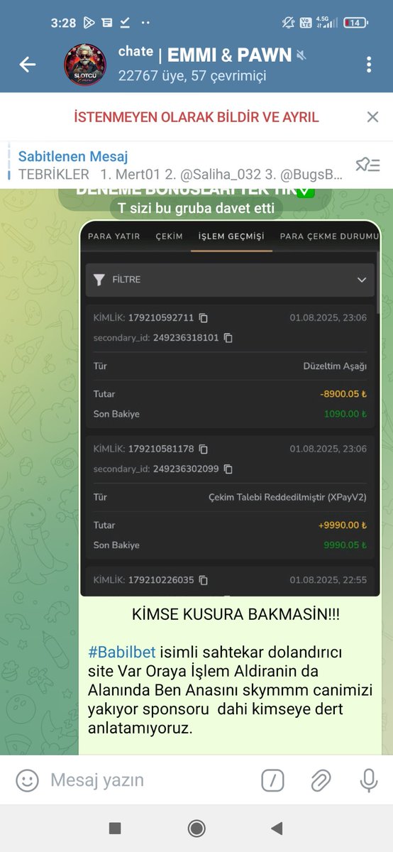 KİMSE

KUSURA BAKMASİN!!!

#Babilbet isimli bu sahtekar dolandırıcı Siteye kim Sponsorluk Veripte İşlem Aldiriyorsa Onların Anasını Bacisini Ters Düz koyup S...K..M

#Babilbet #babilbet #hırsız #dolandırıcılık #iddaa  #iddaakazan #canlimacizle
@cansumegabns