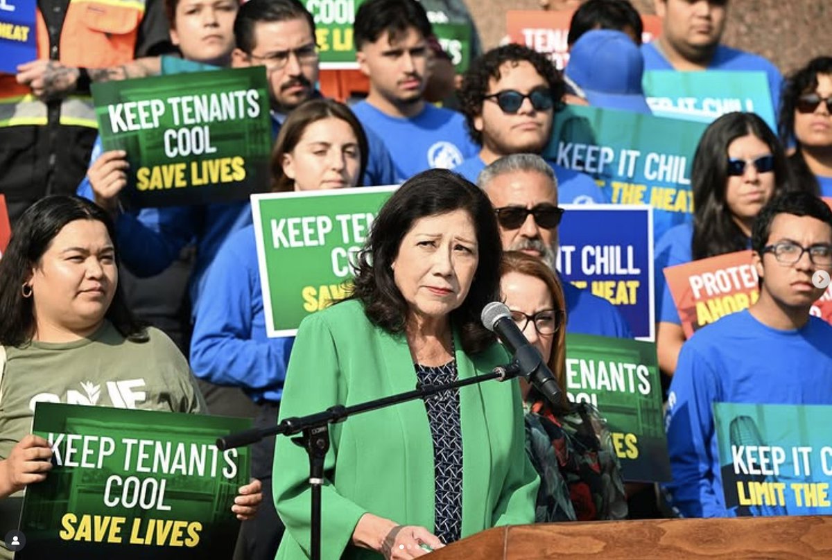 InnerCityLawCenter (@innercitylaw) on Twitter photo Too many Angelenos die in heat waves — but no more!
Thanks to <a href="/HildaSolis/">Hilda Solis</a> <a href="/LindseyPHorvath/">Lindsey P. Horvath</a> & <a href="/LACountyBOS/">Los Angeles County Board of Supervisors</a> for passing a new ordinance requiring landlords to keep units at 82°F or below in summer. Grateful to all the advocates who made this happen! 🌡️🏘️ Too many Angelenos die in heat waves — but no more!
Thanks to <a href="/HildaSolis/">Hilda Solis</a> <a href="/LindseyPHorvath/">Lindsey P. Horvath</a> & <a href="/LACountyBOS/">Los Angeles County Board of Supervisors</a> for passing a new ordinance requiring landlords to keep units at 82°F or below in summer. Grateful to all the advocates who made this happen! 🌡️🏘️